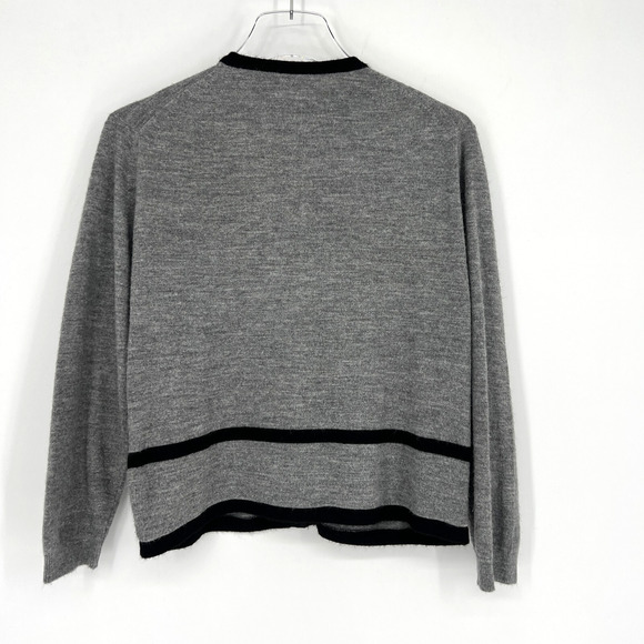 Vtg Talbott Givenchy Design Cardigan Womens M Gray‎ 60s Retro Classic Capsule - Picture 2 of 6